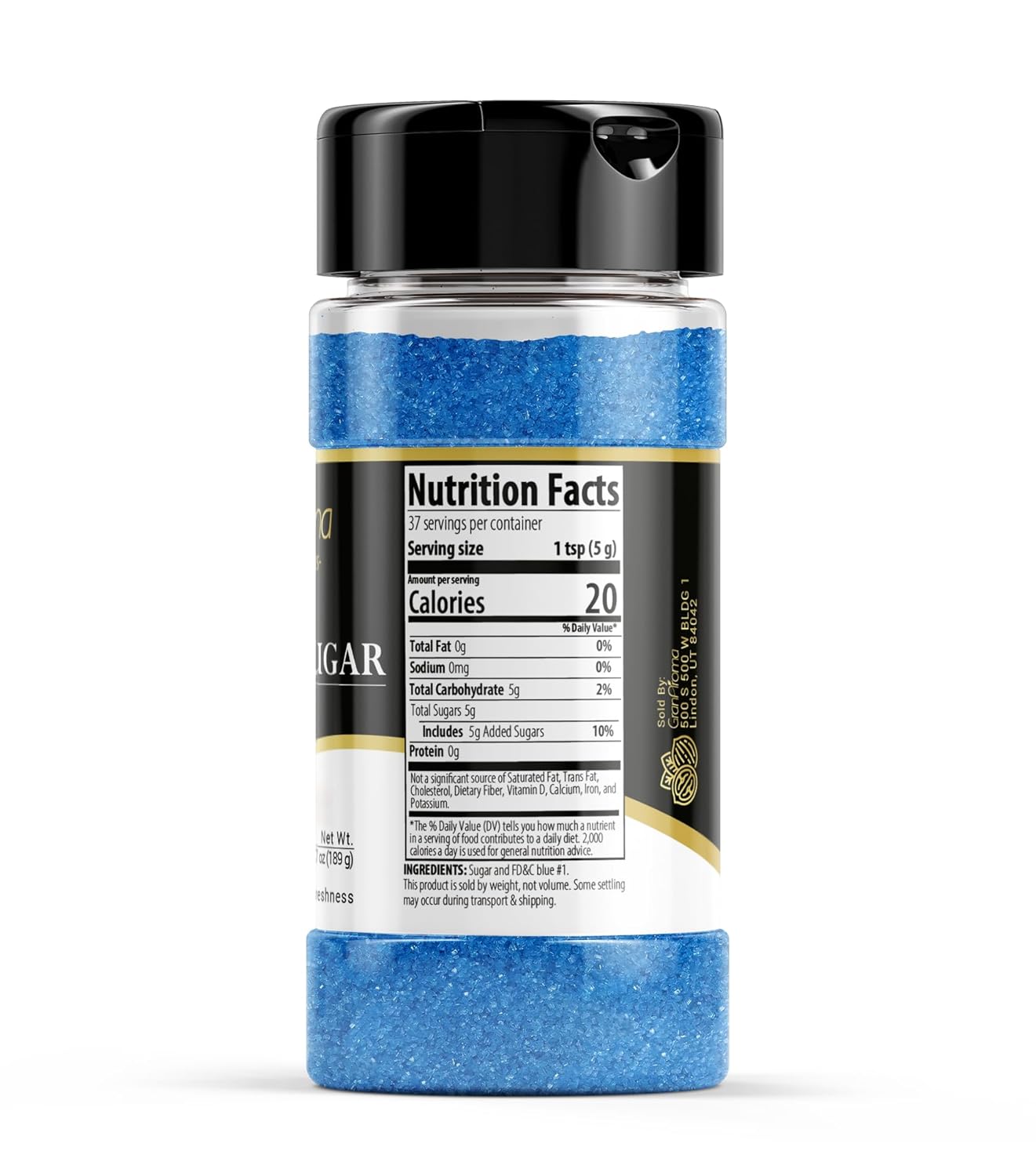 GranAroma Blue Sanding Sugar, Decorative Sprinkles, Cakes & Cookies, Bakery Staple (6.7 Ounce) - Image 2