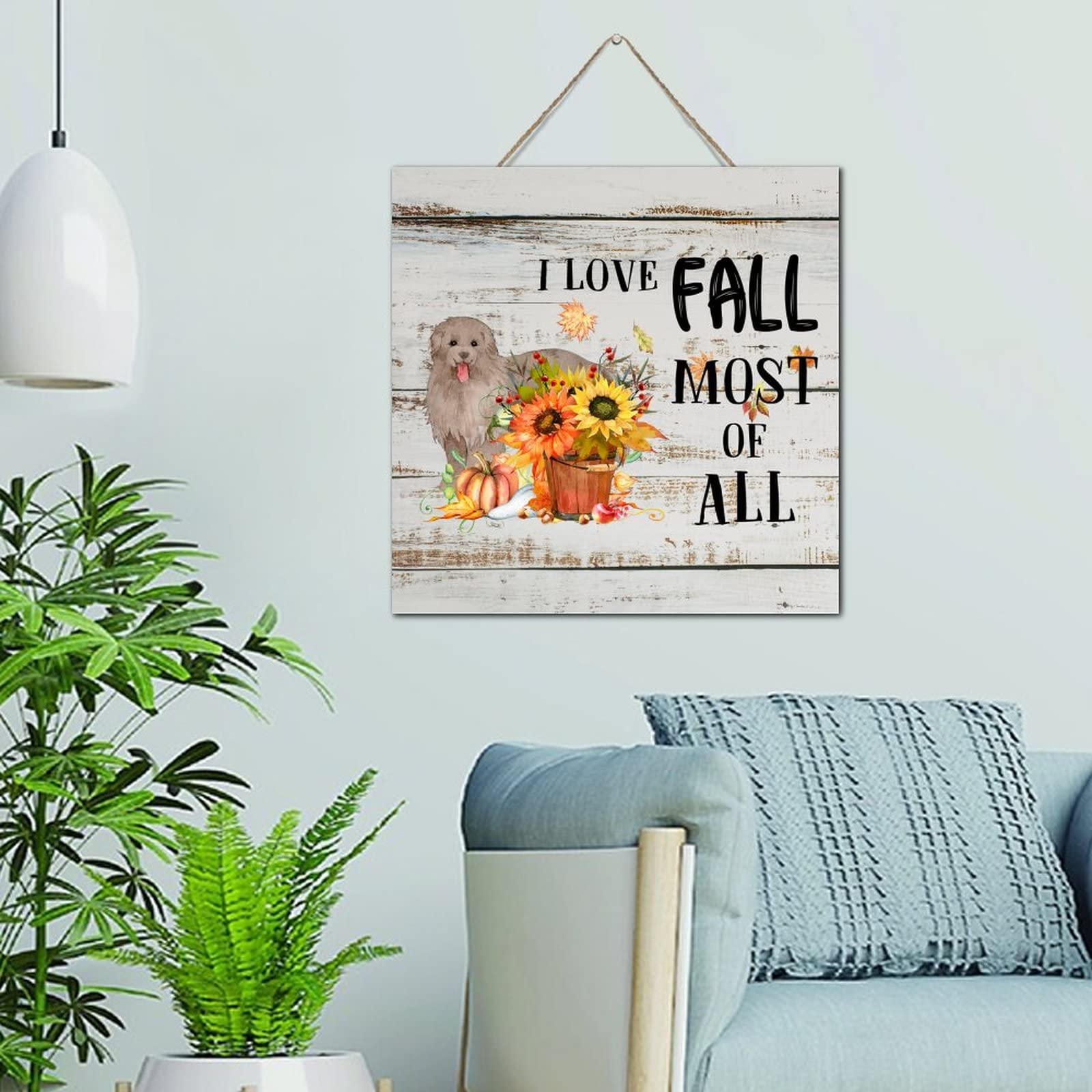 Plaque murale bois I Love Fall pour créer une ambiance cocooning