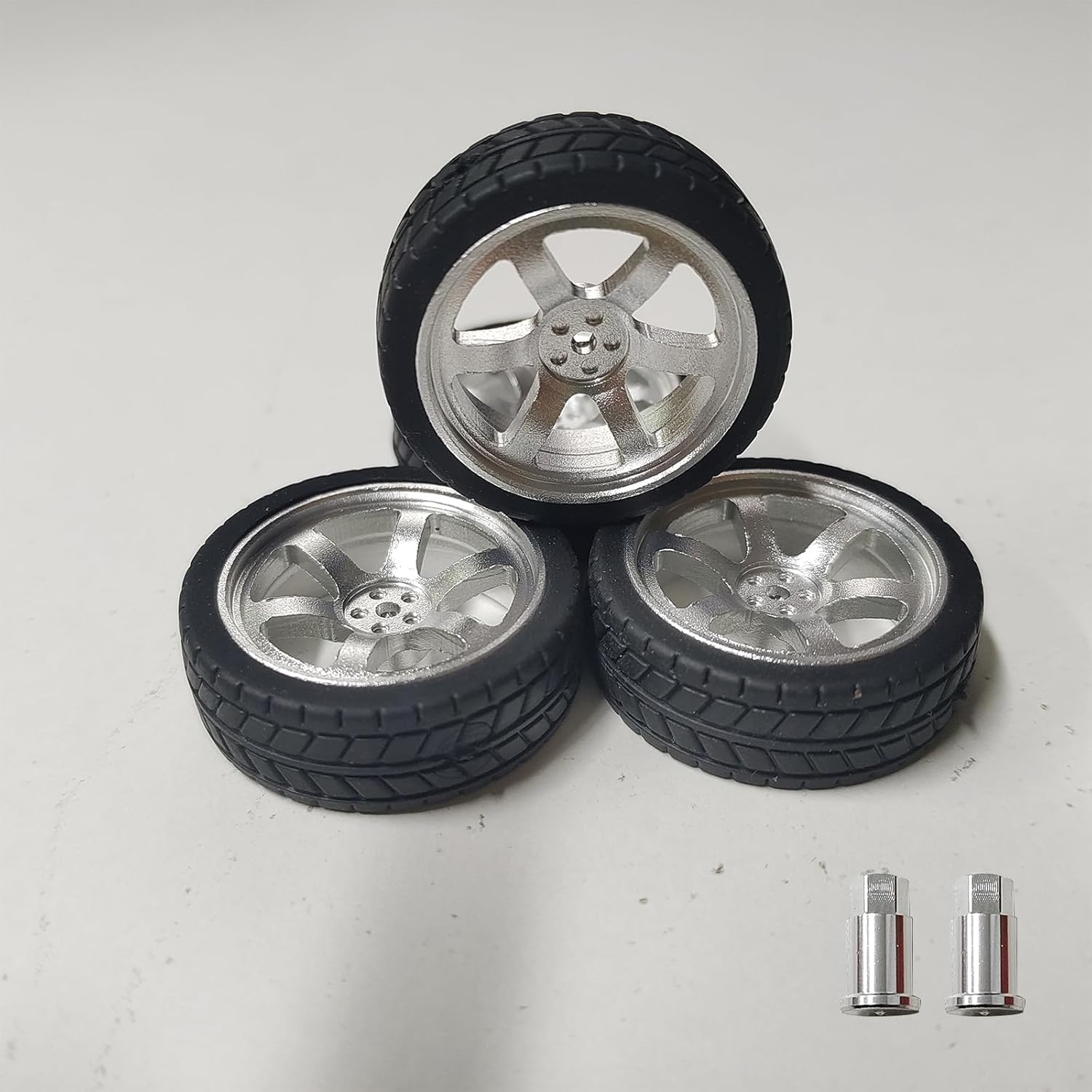 1/18 Scale Metal Tires Set of 4 RC Drift Car Replacement Tires for 1:18 LDRC Series (Racing Tires-MR04B-047)