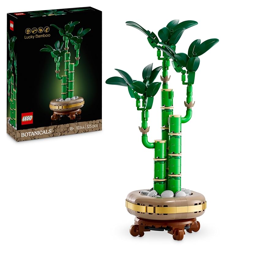 LEGO Botanicals Bambù del Buon Auspicio, Pianta Artificiale da Arredamento Interno con Vaso Finto, Decorazione di Casa o Ufficio, Idea Regalo per Donna, Uomo e Adulti dalla Botanical Collection 10344