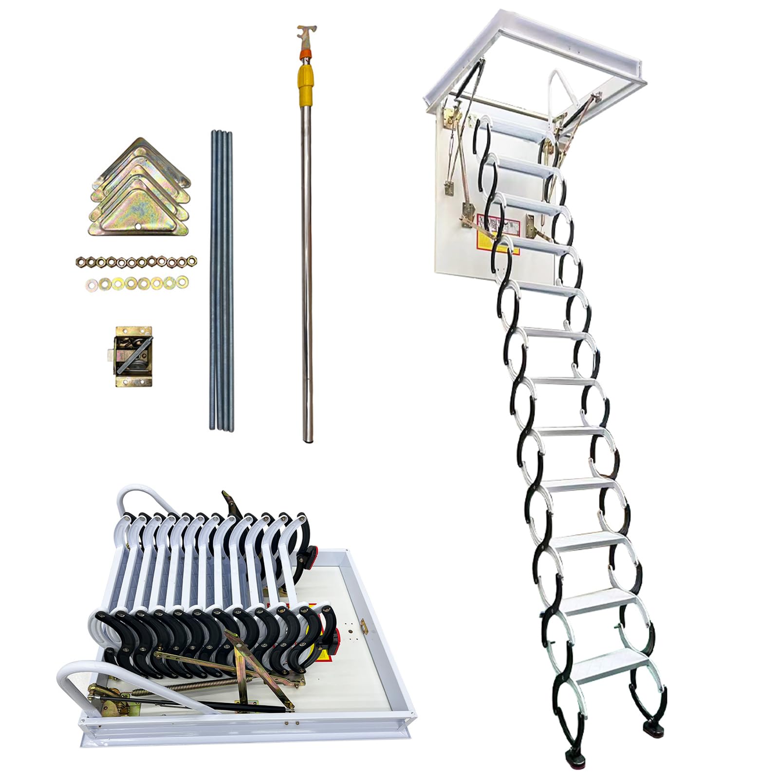 TECHTONGDA Ceiling Attic Loft Ladder, Retractable Pull Down Attic ...