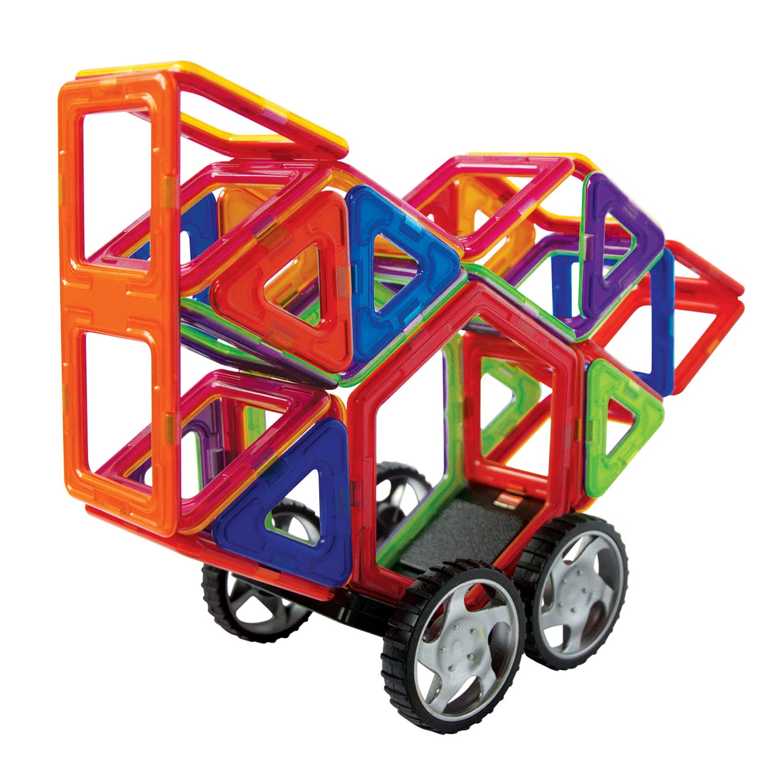 MAGNIKON Magnetbausteine, 118 Teile, Magnetische Bausteine, Bauklötze | Magnetsteine, Bausteine ab 3 Jahre, Fahrzeuge, Magnet Auto Spielzeug, Magnete für Kinder, Baukasten, Konstruktionsspielzeug