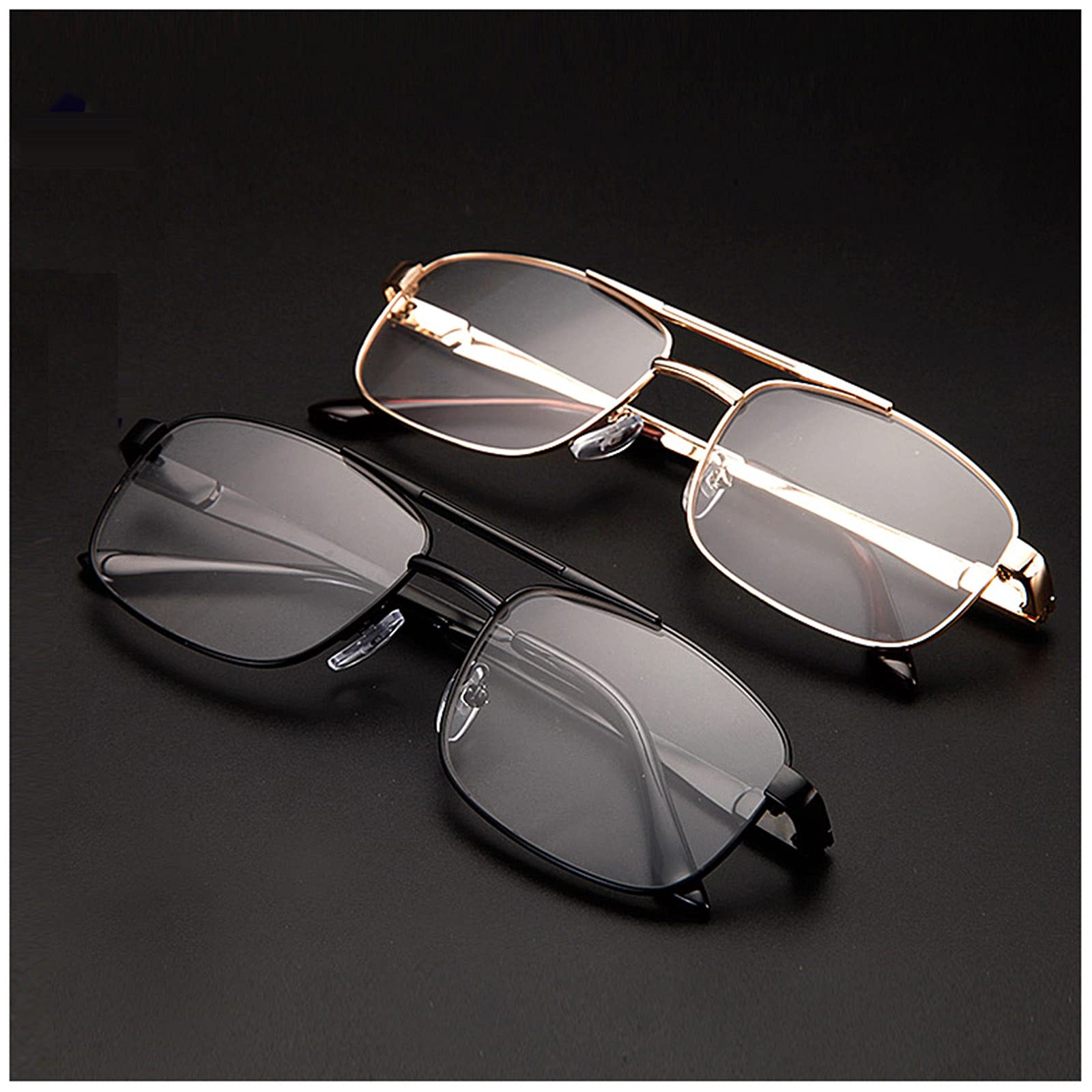 Męskie Okulary Do Czytania Pilota, Modne Okulary Do Czytania Na Komputerze, 1,0, 1,5, 2,0, 2,5, 3,0, 3,5/Black/1.5
