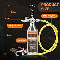 Vista 6 de FOUR UNCLES AC Flush Kit - Sistema de Aire Acondicionado Limpieza Herramienta Set con Acero Inoxidable Canister y Nylon Manguera & Flushing Spray