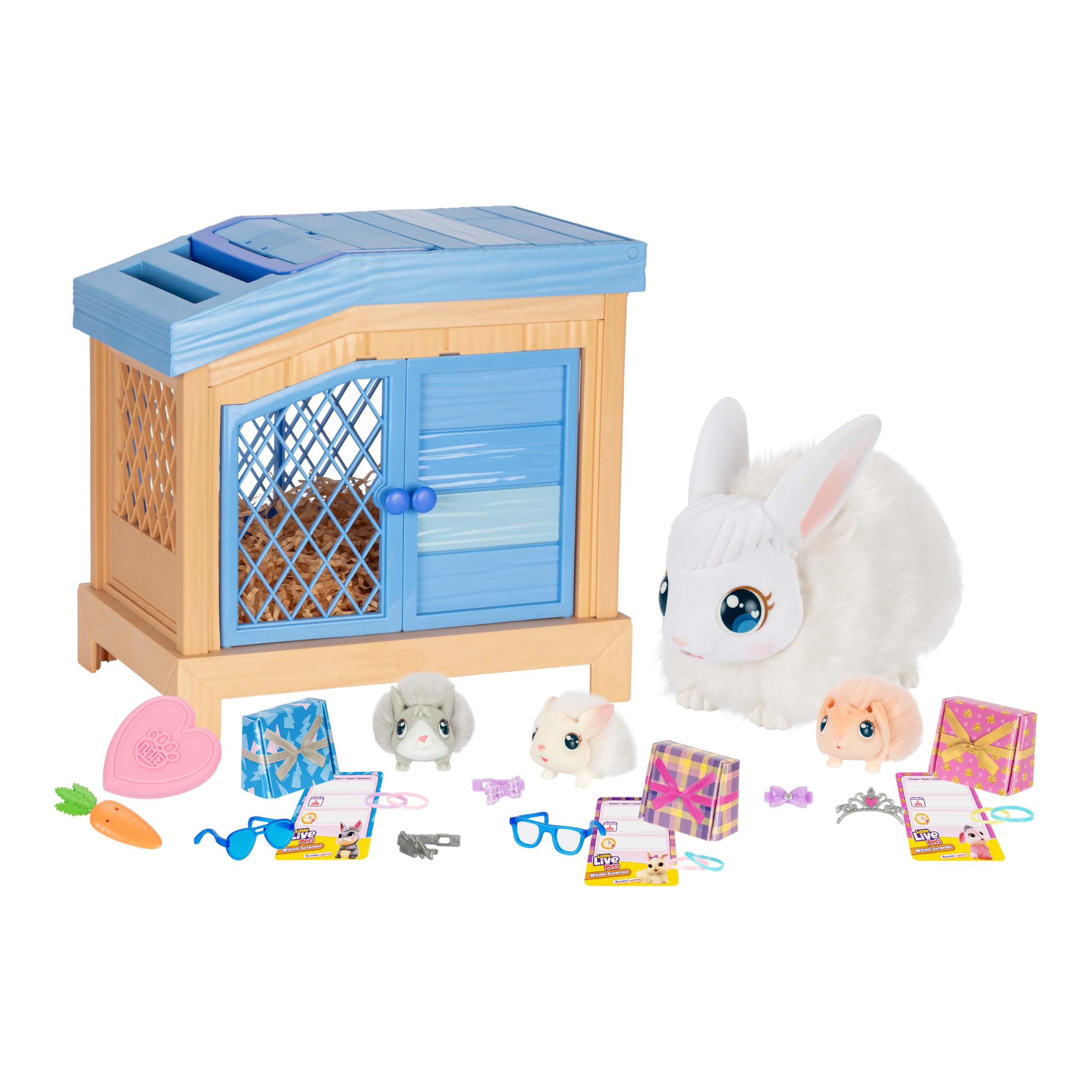 little live pets bunny mama surprise toy set hutch interactive animal playset with 3 surprise babies 20 sounds bunny accessories for girls ages 3