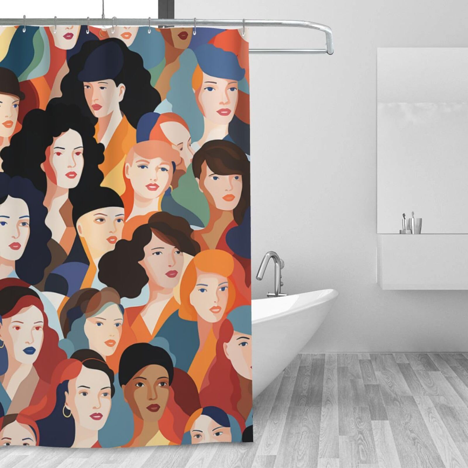 Rideau de douche d'hiver moderne 183x183 cm pour sublimer votre salle de bain