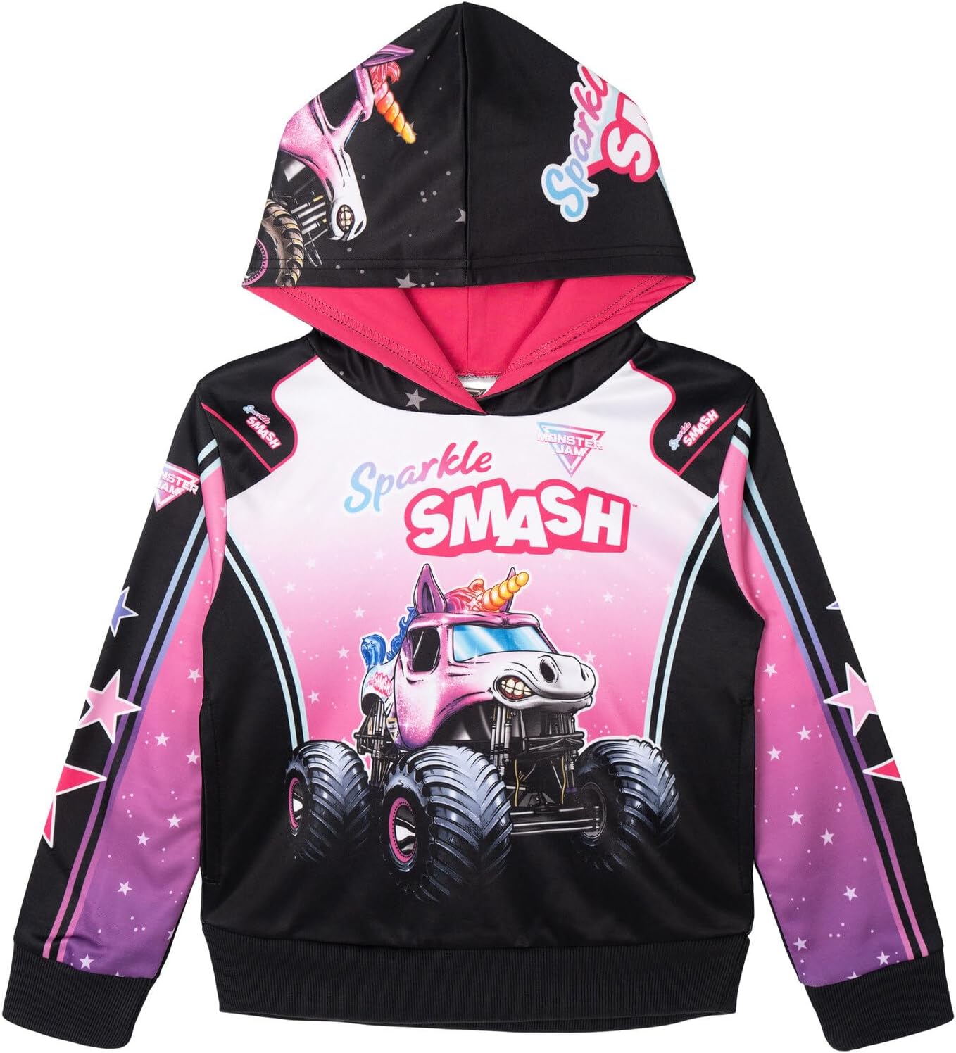 Monster Jam Fleece Pullover Hoodie Toddler to Big Kid Grave Digger El Toro Loco Megalodon Sparkle Smash