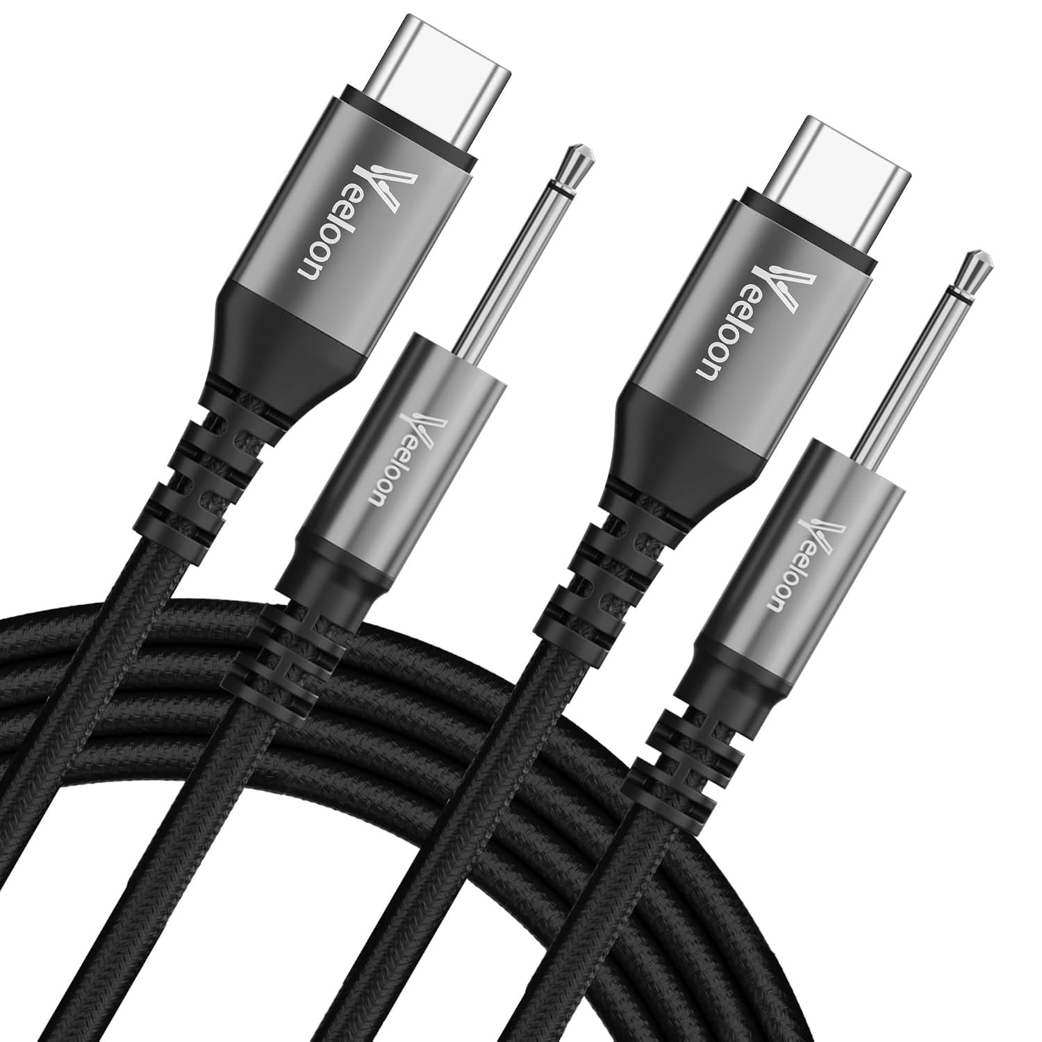 2.5mm DC Charging Cable 2 FT-2 Pack,USB C to DC 17mm x 2.5mm Fast Charging Cord , Durable Braided 5V 150mA Pin Replacement for Messager Charger Wire, Toys, Beauty Instrument, Lights, Fans, Speaker &