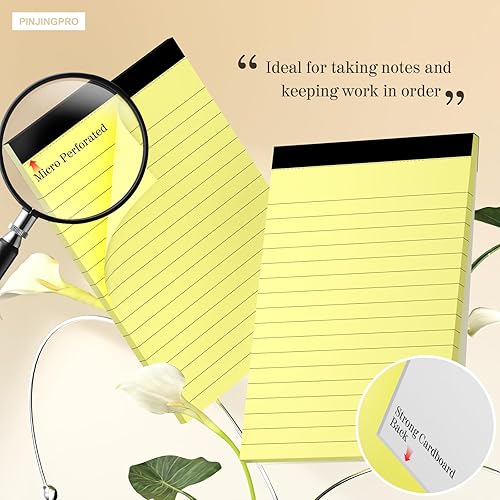 Miniatura 4 de 8 Pack Small Note Pads Refills 4x6 Yellow Notepads for Homework, Mini Memo Pads Scratch Pads Pocket Writing Pads 4x6 for Work, 30 Sheets Note Pad