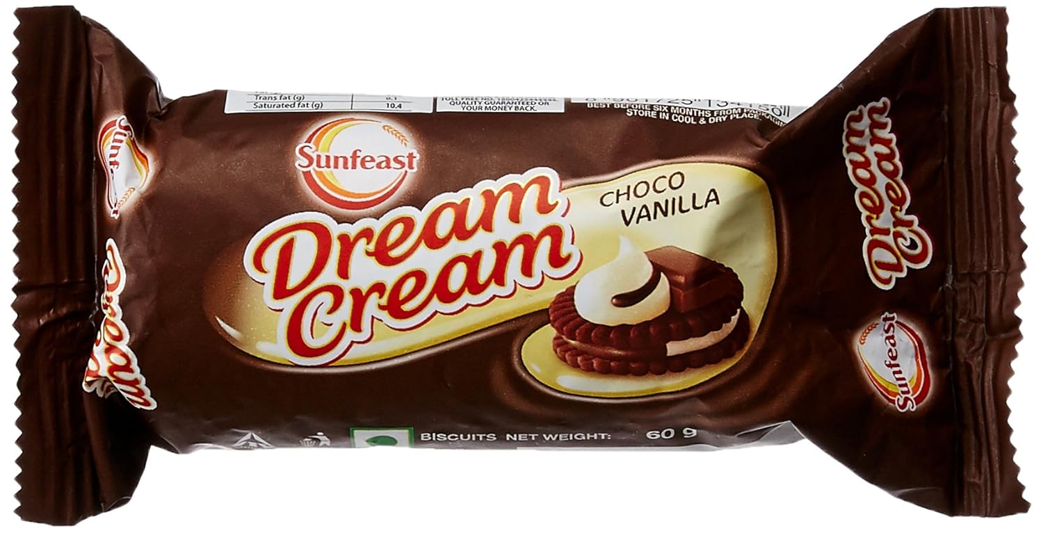 Sunfeast Dream Cream, Chocolate And Vanilla, Pouch, 60g Amazon.in