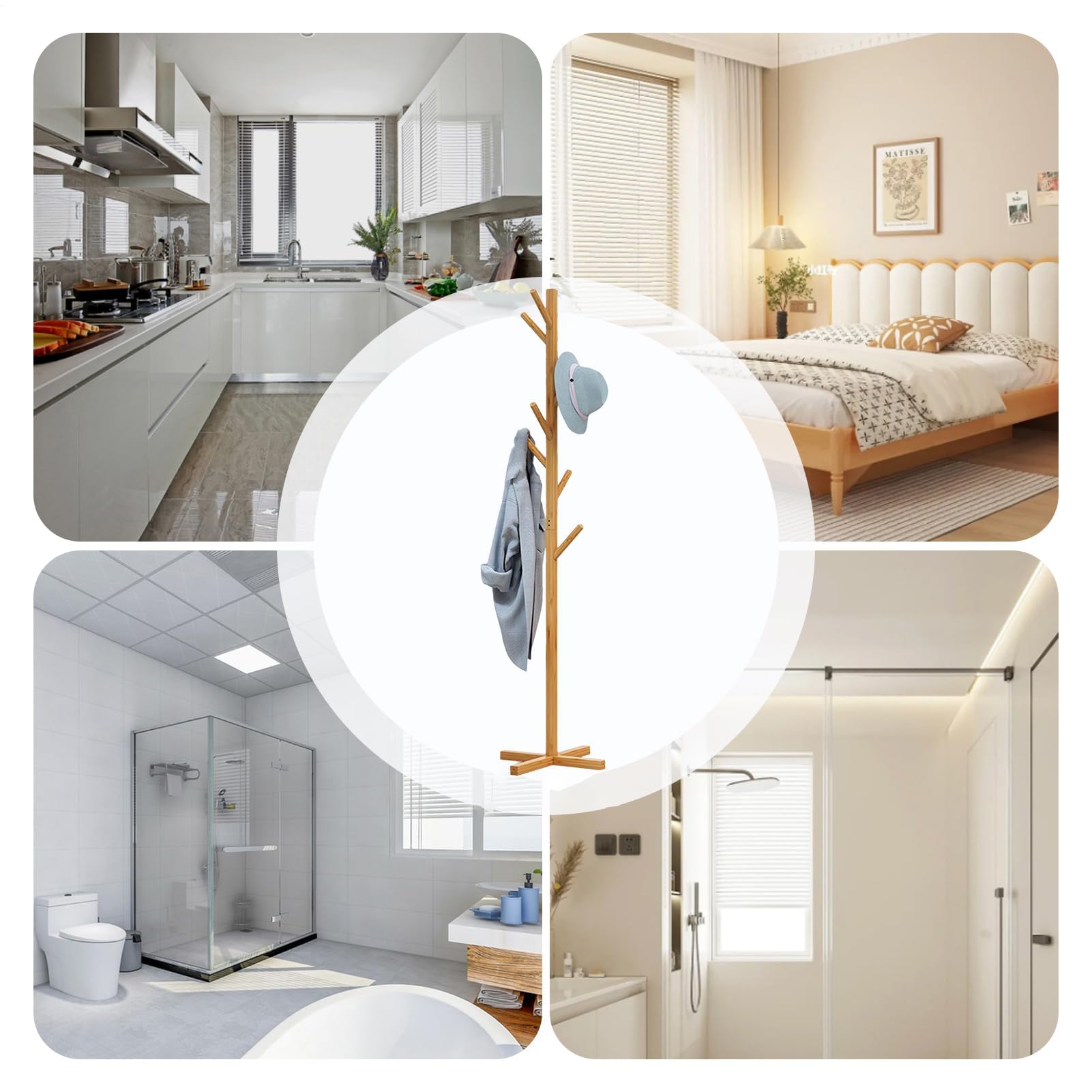 Woo - Appendiabiti salvaspazio con albero Hanr multiplo ideale per ingresso e corridoio nizat Slish e Functal Perchero.