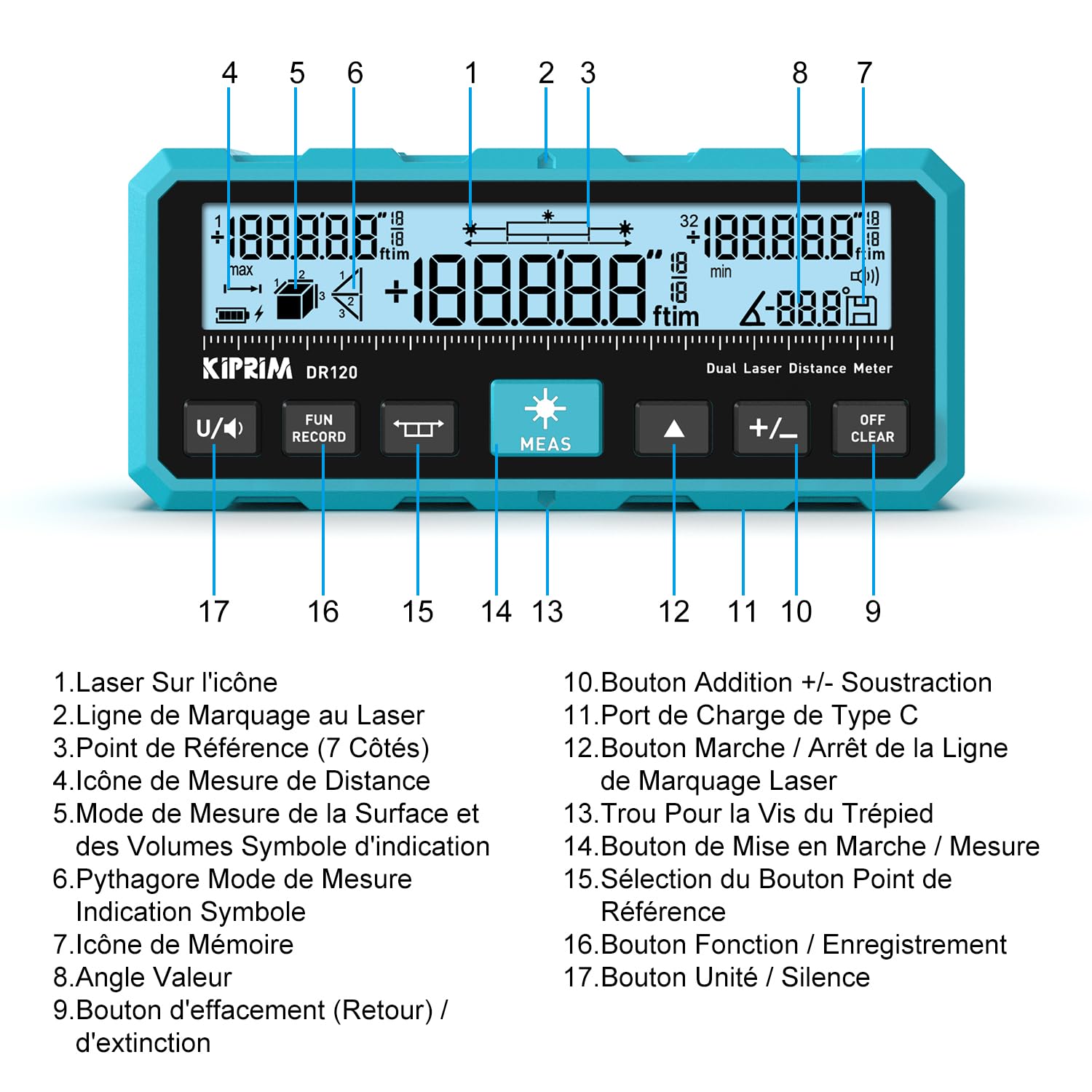 Télémétre Laser Double Kiprim LDE