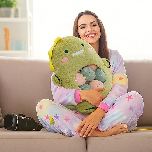 Miniatura 5 de Lewtemi Linda almohada de plátano Kawaii de peluche extraíble, peluches emocionales de apoyo de gato, dinosaurio, juguetes de peluche, regalo