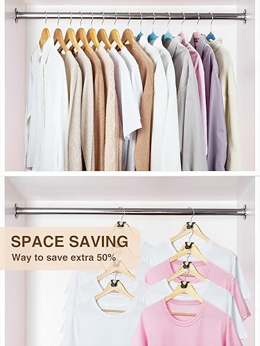 Miniatura 4 de Smartor Paquete de 30 ganchos para colgar ropa, almacenamiento y organización de armario como perchas que ahorran espacio, gancho para añadir como