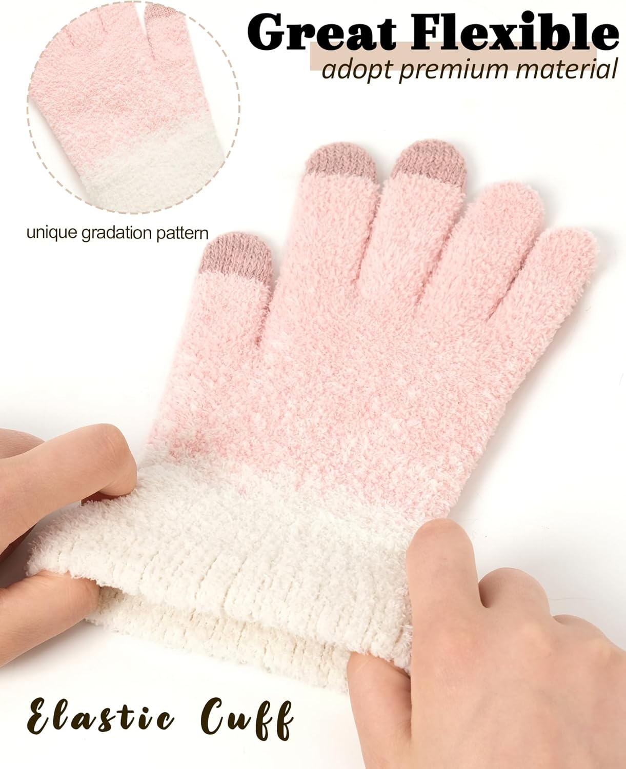DS DADOU&XIAOSHAN Winter Gloves For Women, Womens Gloves With Touchscreen Fingers For Cold Weather Thermal Mitten Fleece Line - Image 3
