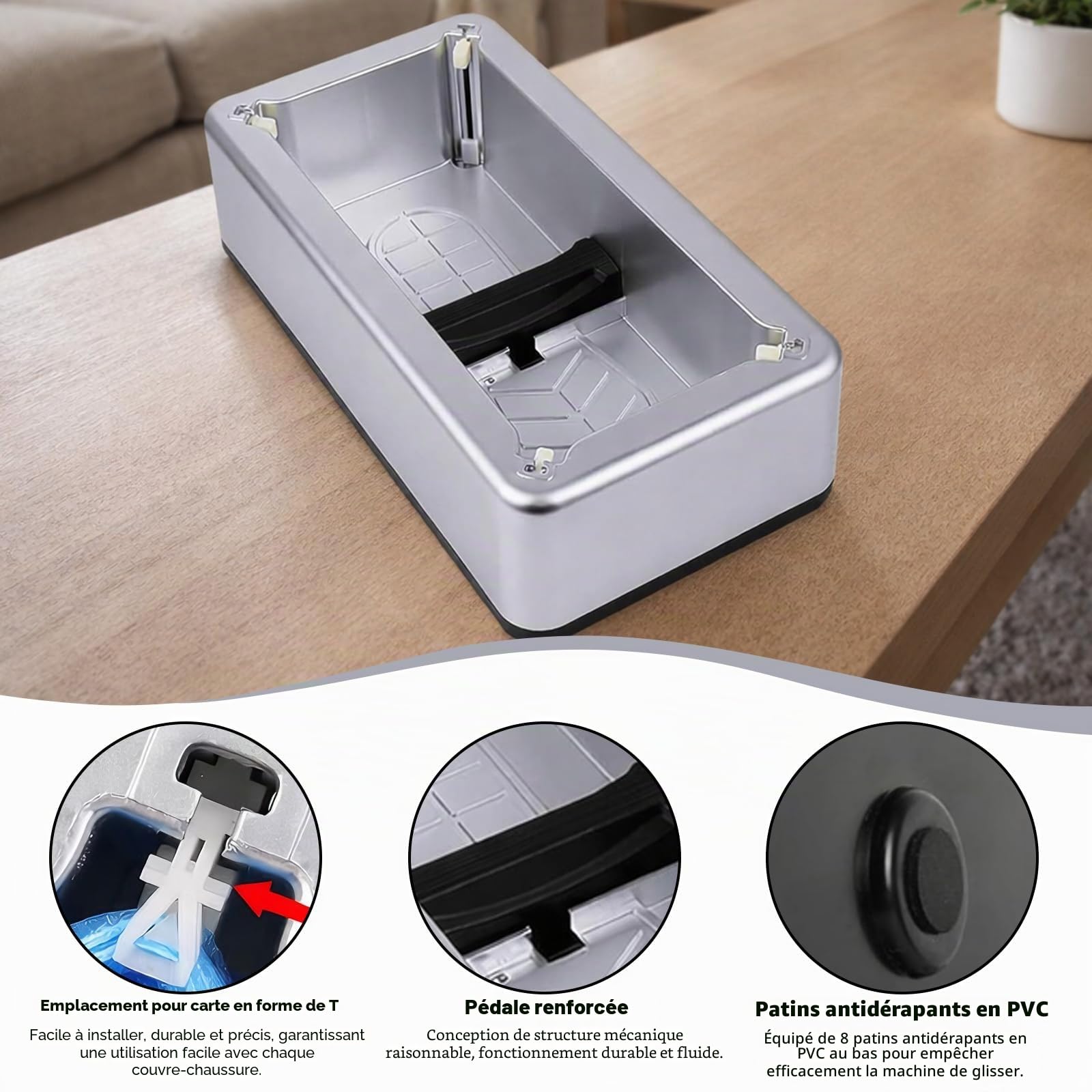 Couvre-chaussures automatique pour chaussures, machine à enfiler automatique avec 300 couvre-chaussures jetables pour la maison, le bureau, le bureau, l'hôtel, l'usine