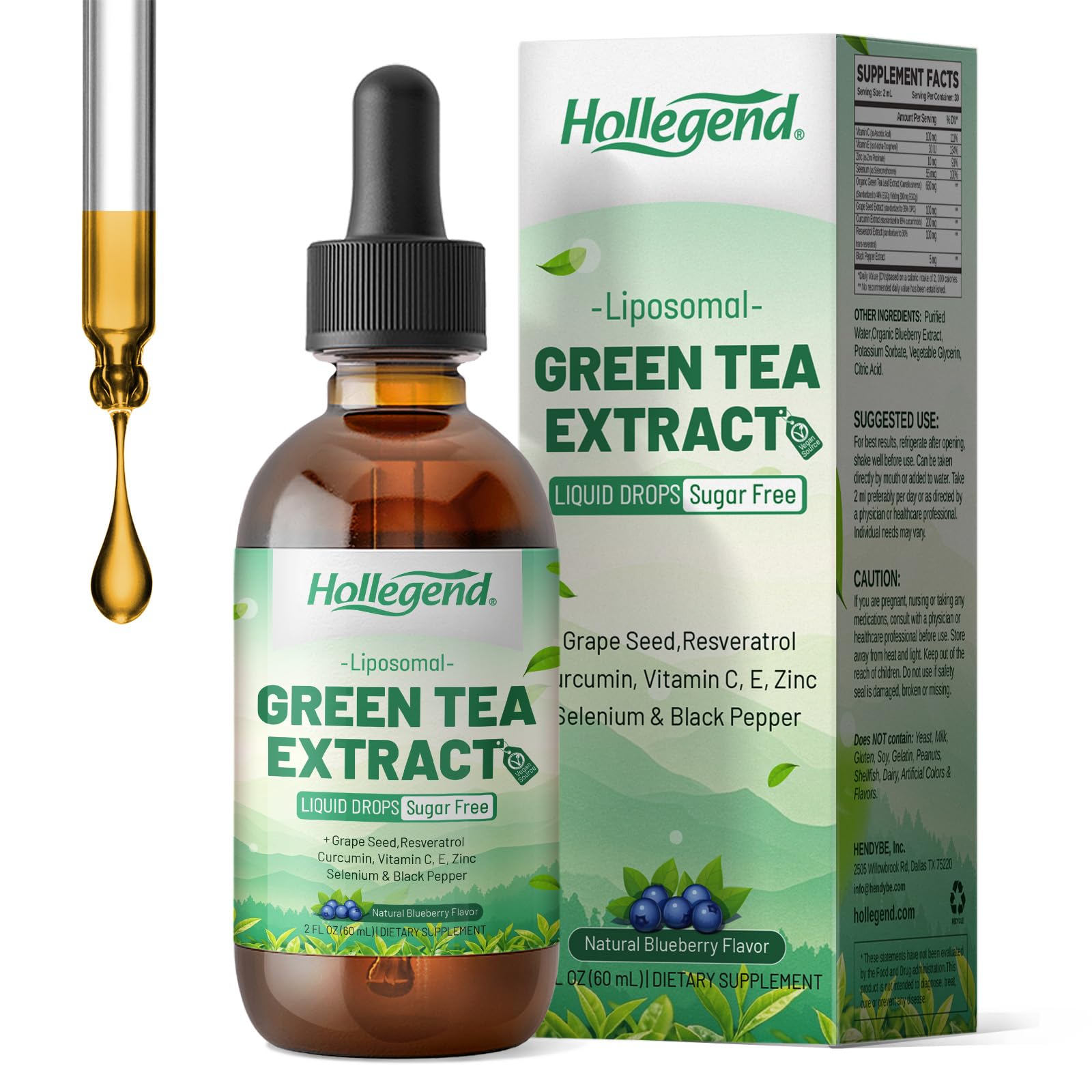 Liposomal Green Tea Extract Liquid, Organic Green Tea Supplement