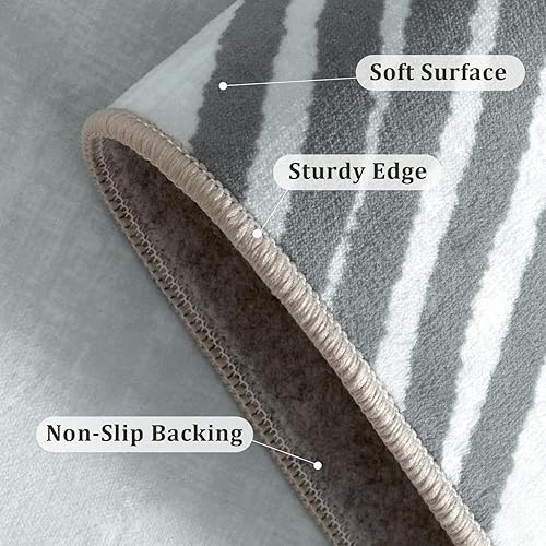 Miniatura 24 de YIHOUSE Alfombras de área de 5 x 8 pies, alfombra lavable abstracta, moderna alfombra blanca y negra para dormitorio, sala de estar, comedor, Modern