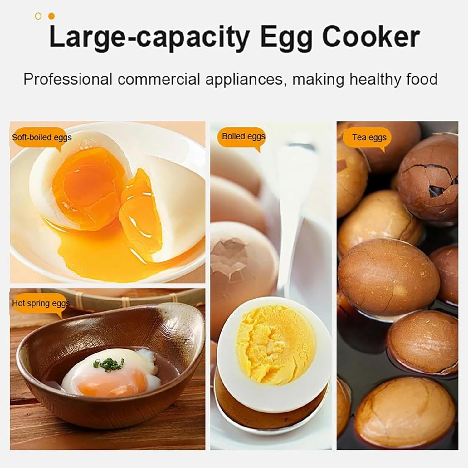 Wzglod 60pcs Egg Boiler, Hot Spring Egg Cooker, 2600W Commercial Automatic Half-Boiled Egg Soft-Boiled Egg Machine, Steaming and Cooking Eggs, 30~110°C Temperature Range