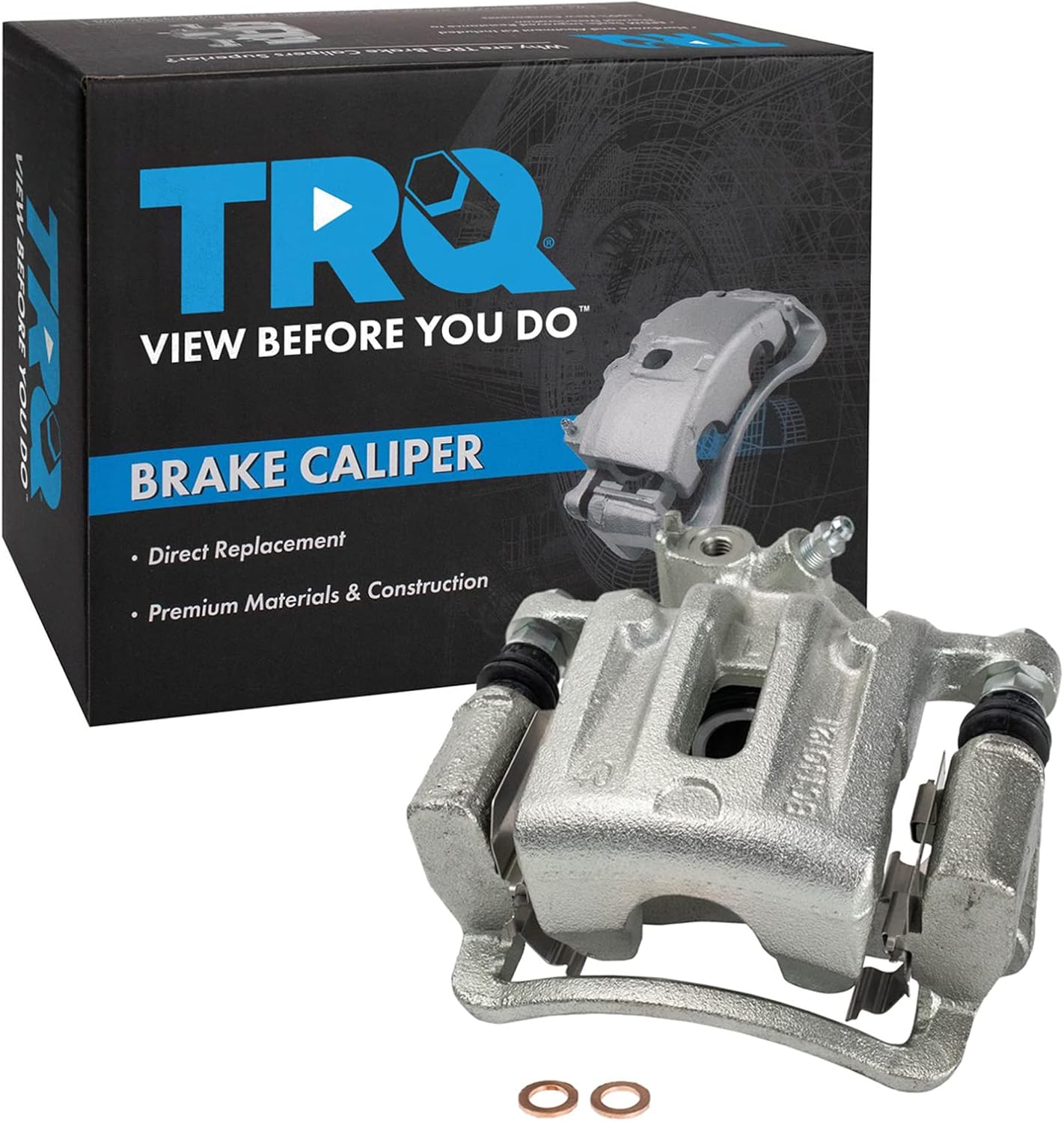 TRQ Rear Left Brake Caliper w/Bracket Drivers Side Compatible with 2012-2015 Chevrolet Captiva Sport 2007-2017 Equinox 2010-2017 GMC Terrain 2007-2009 Pontiac Torrent 2008-2010 Saturn Vue