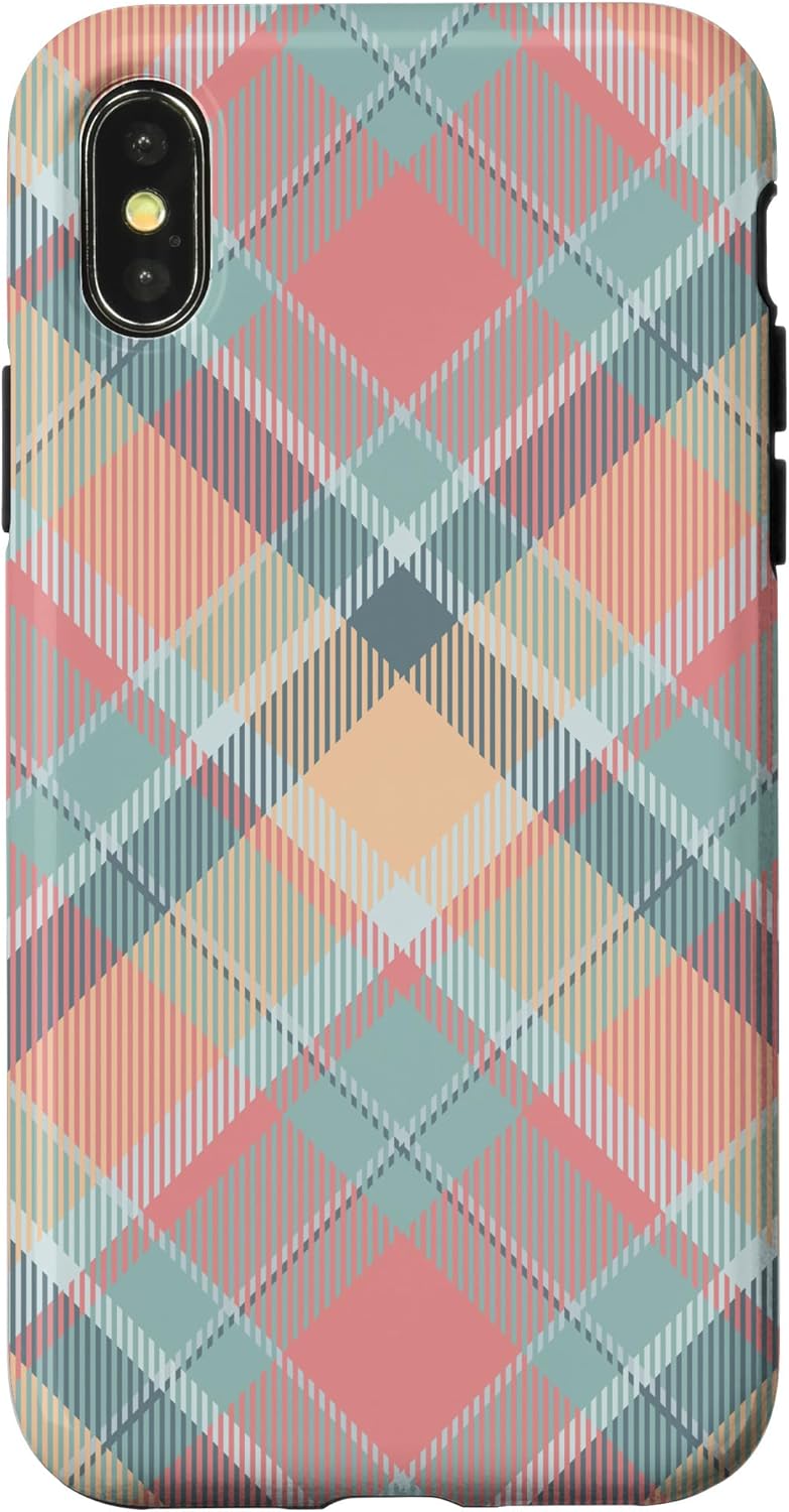 Pastel Tartan Plaid Checked Pattern Men Women Gift Case for iPhone 16 Pro Max