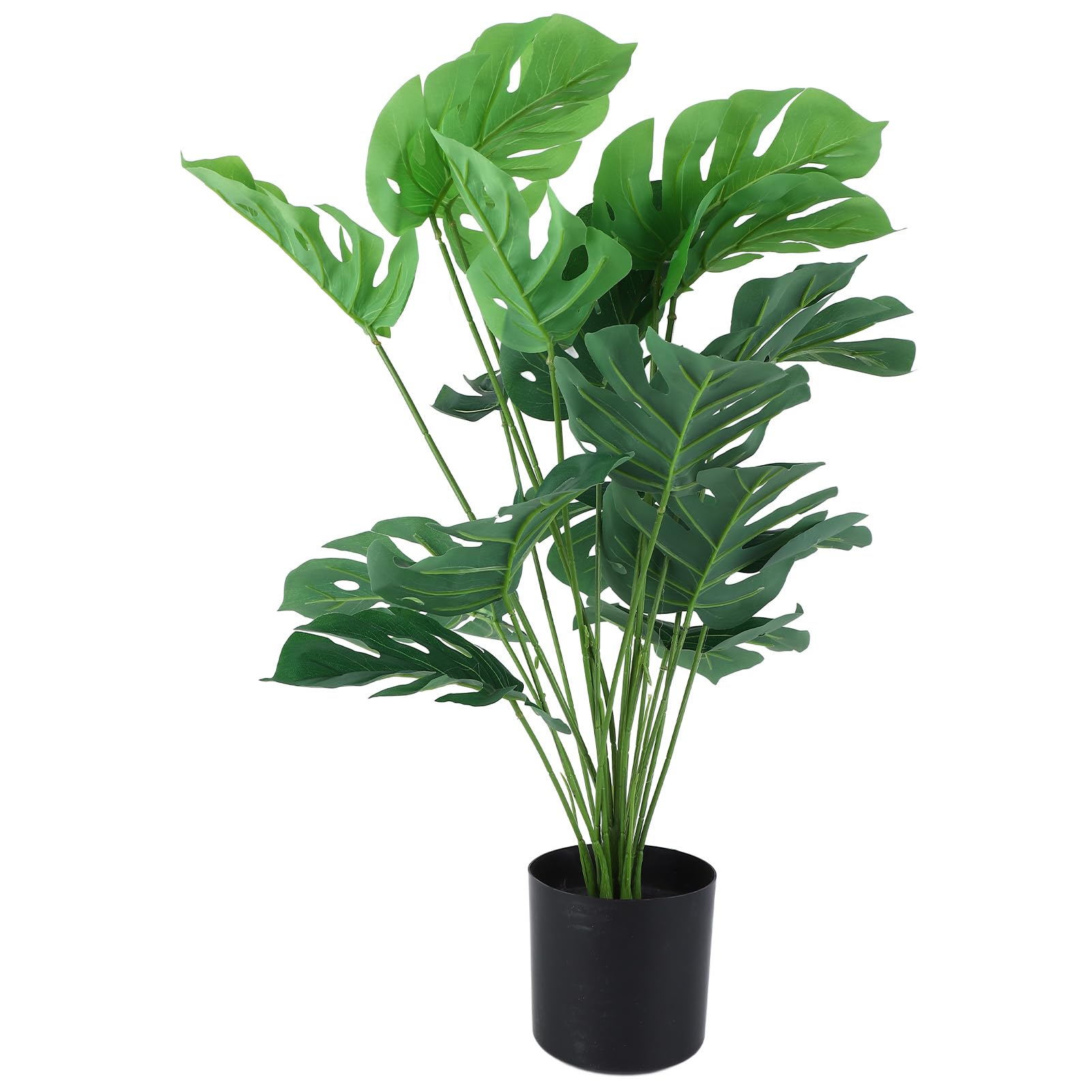 CHICIRIS Pianta Artificiale Realistica di Monstera Deliciosa per Decorazioni per Interni Ed Esterni Pianta in Vaso Finta in Plastica da 31,5 Pollici Che Non Richiede Manutenzione
