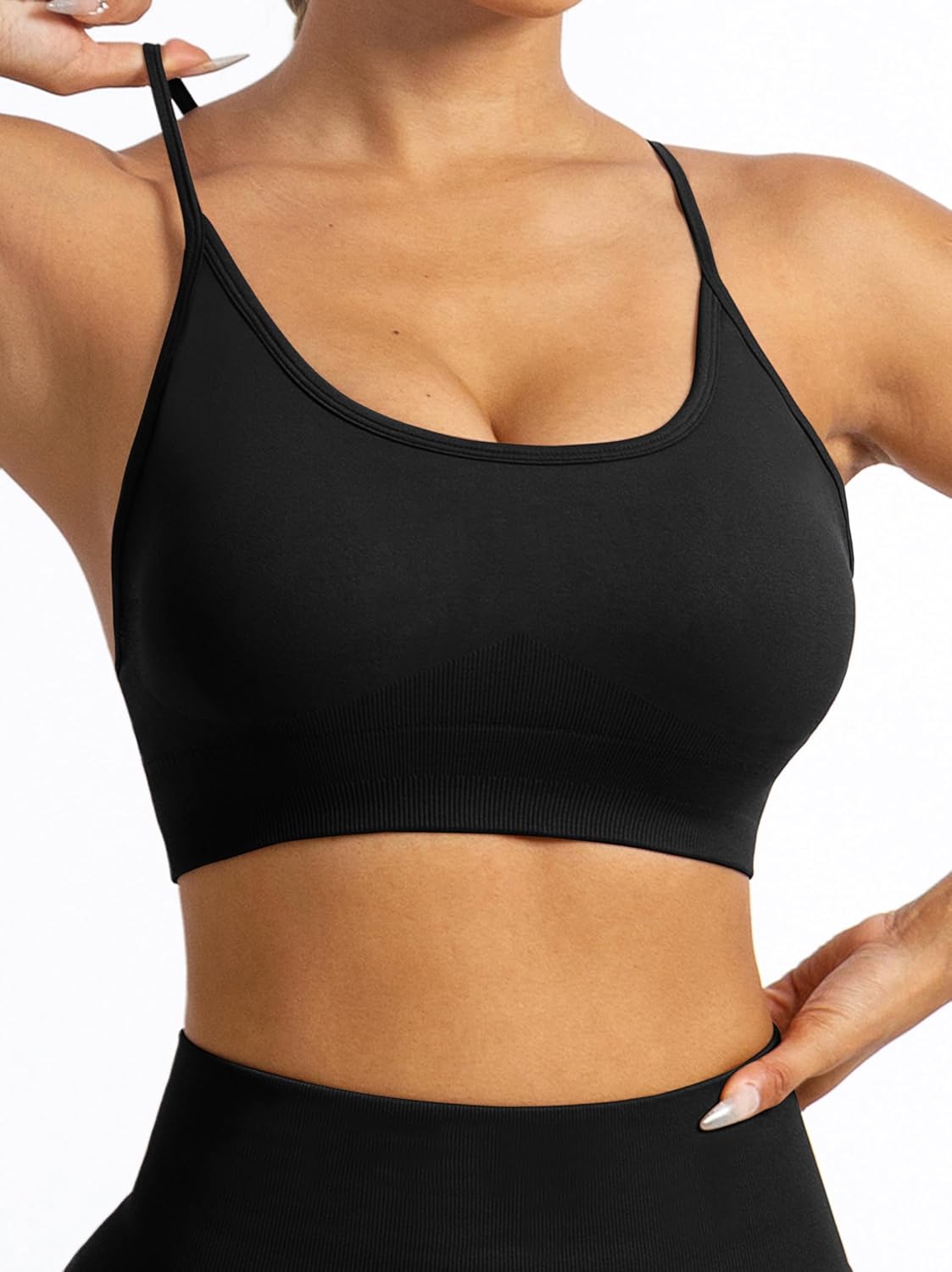 Women's Sports Bras Tie-dye Seamless Workout Criss Cross Gym Yoga Strappy Crop Bra - Image 4