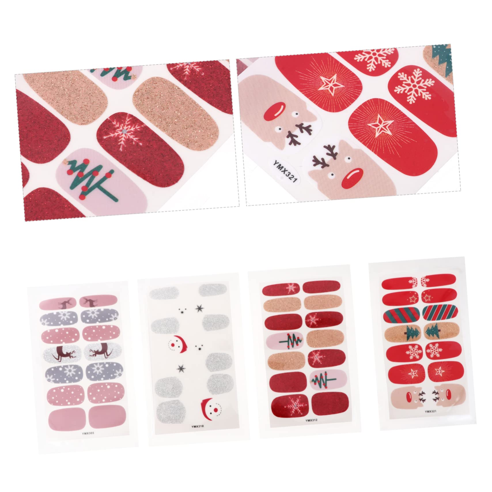 Healeved 24fogli Adesivi Per Unghie Natalizi Di Wraps Decorativi Per Unghie Design Festivo Per Nail Art Perfetti Per Natale e Feste Facili Da Applicare e Rimuovere