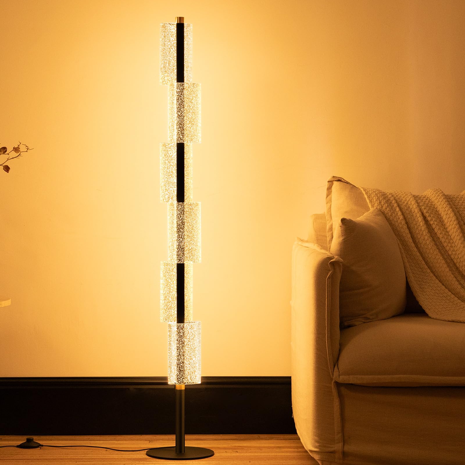 NUÜR Modern Floor Lamp, Dimmable Standing Lamp with Remote Control, Stepless Adjustable Colours & Brightness, Industrial Lighting for Living Room, Bedroom, Office (Floor Lamp for Living Room)