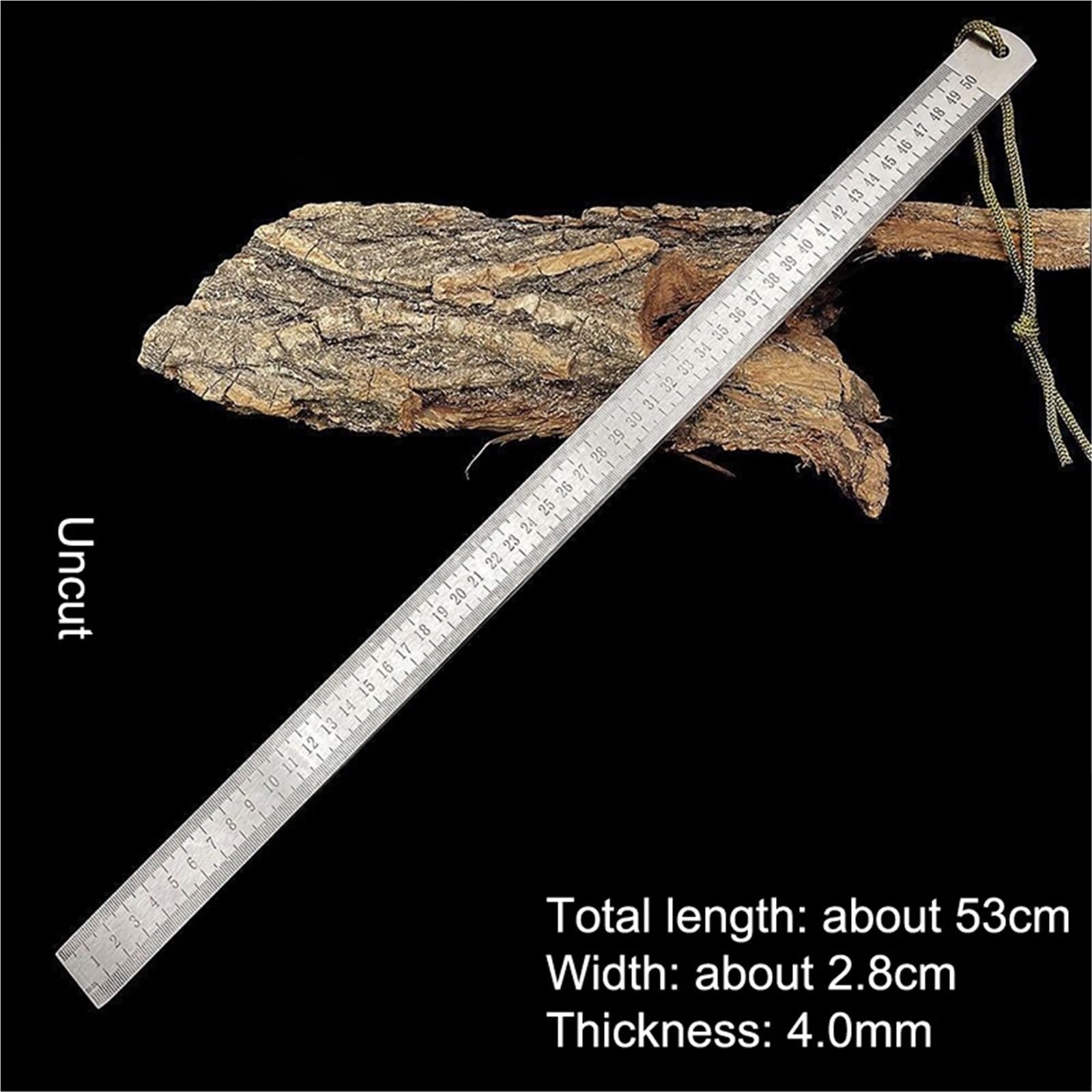 Règle en acier inoxydable Lot de 2 règles à double échelle en acier inoxydable, épaisses et trempées, avec cordon serrage aléatoire, idéales for le dessin la mesure(Thickness:4.0mm)