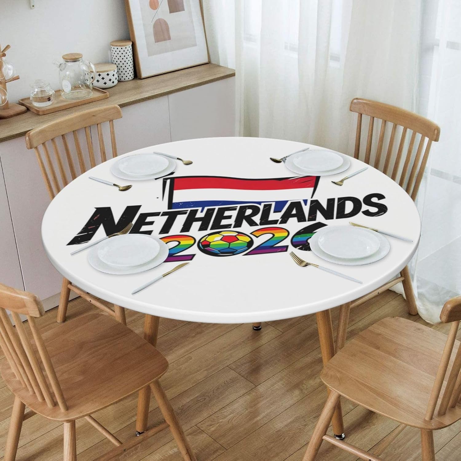 Netherlands Graphic Tablecloth for Football Party, Soccer Cup 2026 Match Table Cover Soccer Fans Table Cloths,Netherlands Flag TableCover