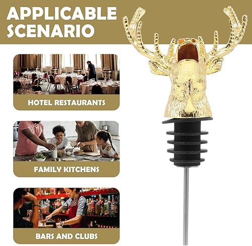 Miniatura 3 de Tapón de vino de ciervo dorado, tapón de caño para aireador de vino, tapones de vino para fiesta en casa, hotel, vino de animales, tapón de botella,