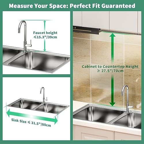 Miniatura 5 de MOUKABAL Escurridor de platos sobre el fregadero, ajustable sobre el fregadero, longitud (23.6-34.6 pulgadas), ahorro de espacio, multifuncional
