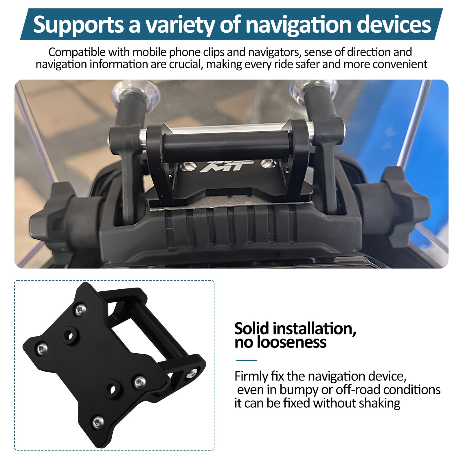 Soporte de Navegación para CFMOTO 450MT para CF Moto 450 MT 2024 / Barra de extensión de navegación GPS Soporte para teléfono móvil Soporte para Manillar Extensor Soporte Navegación GPS