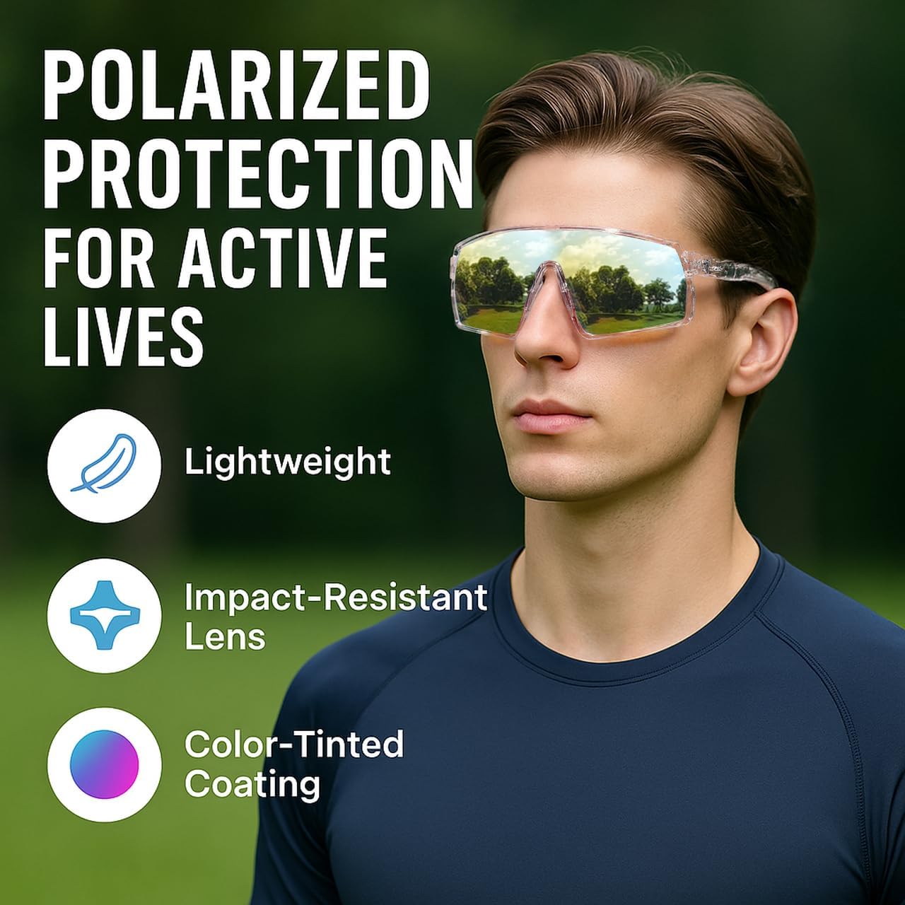 Polarized Sports Sunglasses UV Protection Ventilation Design Outdoor Sports Running Cycling Baseball Glasses for Men Women
