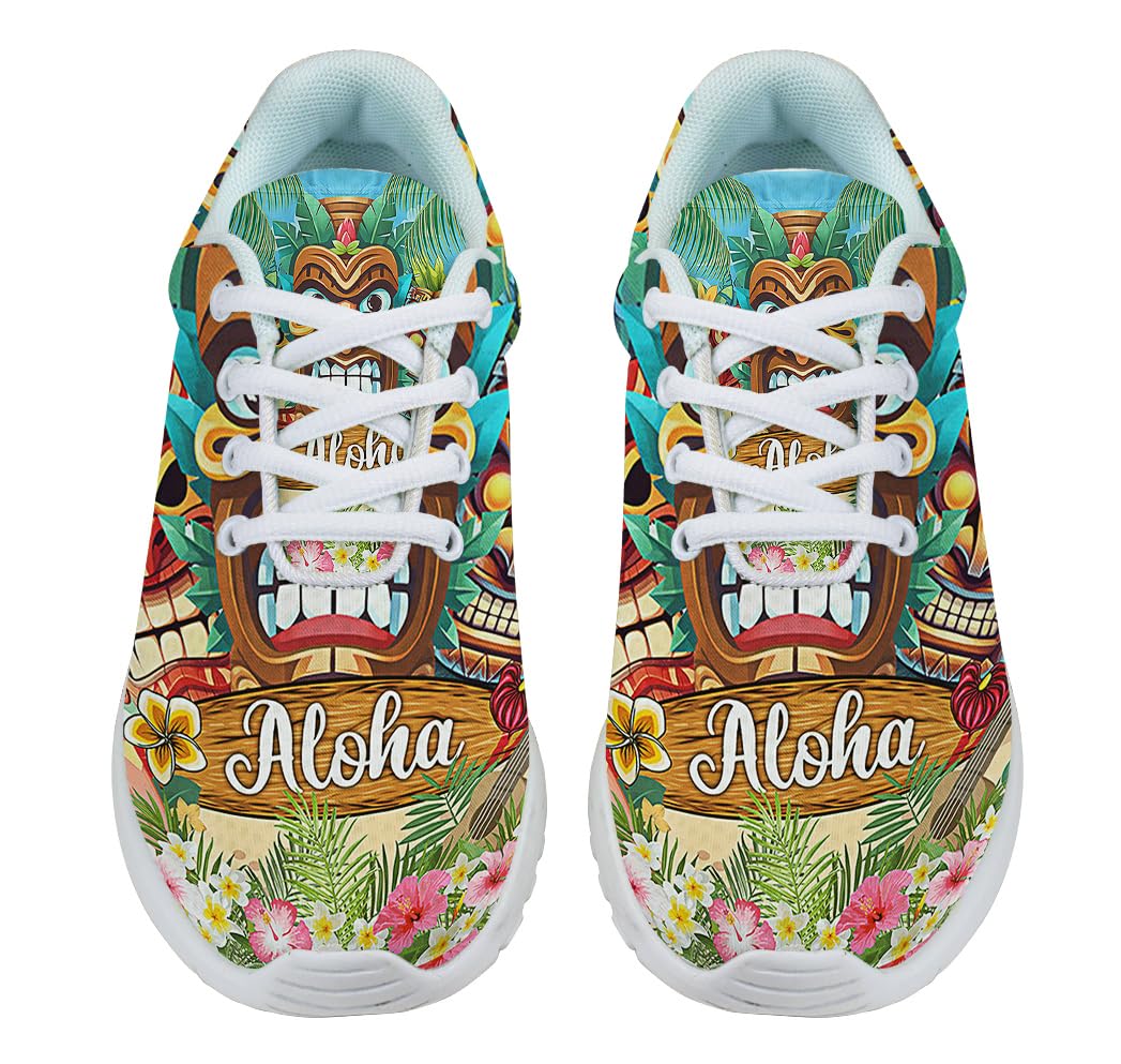 Hawaiian Tiki Luau Party Aloha Shoes for Women Men Trail Running Casual Fashion Sneakers Slip-on Tennis Shoes