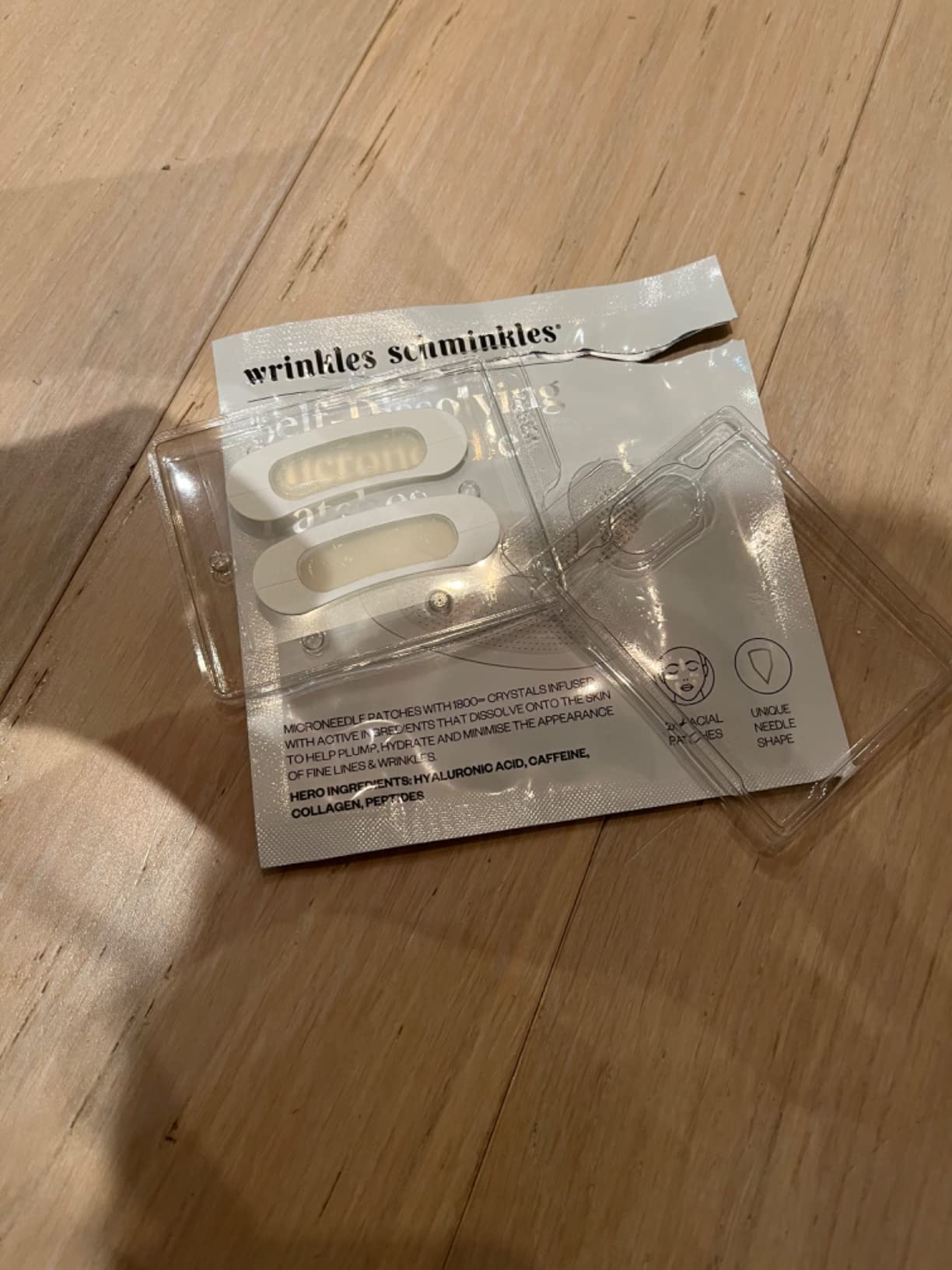 Wrinkles Schminkles Self-Dissolving Microdart Patch for Face - Target & Reduce Wrinkles, Ultimate Facial Hydration and Rejuvenation Anti Wrinkle Patches (4 pairs)