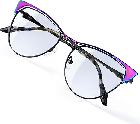 Blue Blockers Glasses for Women, Bluelight Glasses with Cat Eye Frame for Style, Comfort, Eye Strain Relief