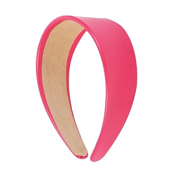 Motique Accessories 2 Inch Vegan Leather Headband for Women, Hot Pink