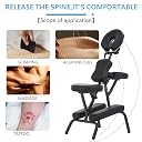 Portable Massage Chair, Height Adjustable Tattoo Chair, Folding Therapy Chair Face Cradle Salon Massage Chair with Carrying Bag (Black) gallery image