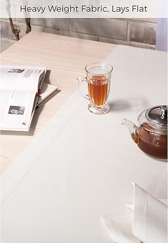 Miniatura 10 de D'Moksha - Camino de mesa de lino de 90 pulgadas de largo, color marfil, camino de mesa de otoño para Acción de Gracias, Navidad, tela reciclada