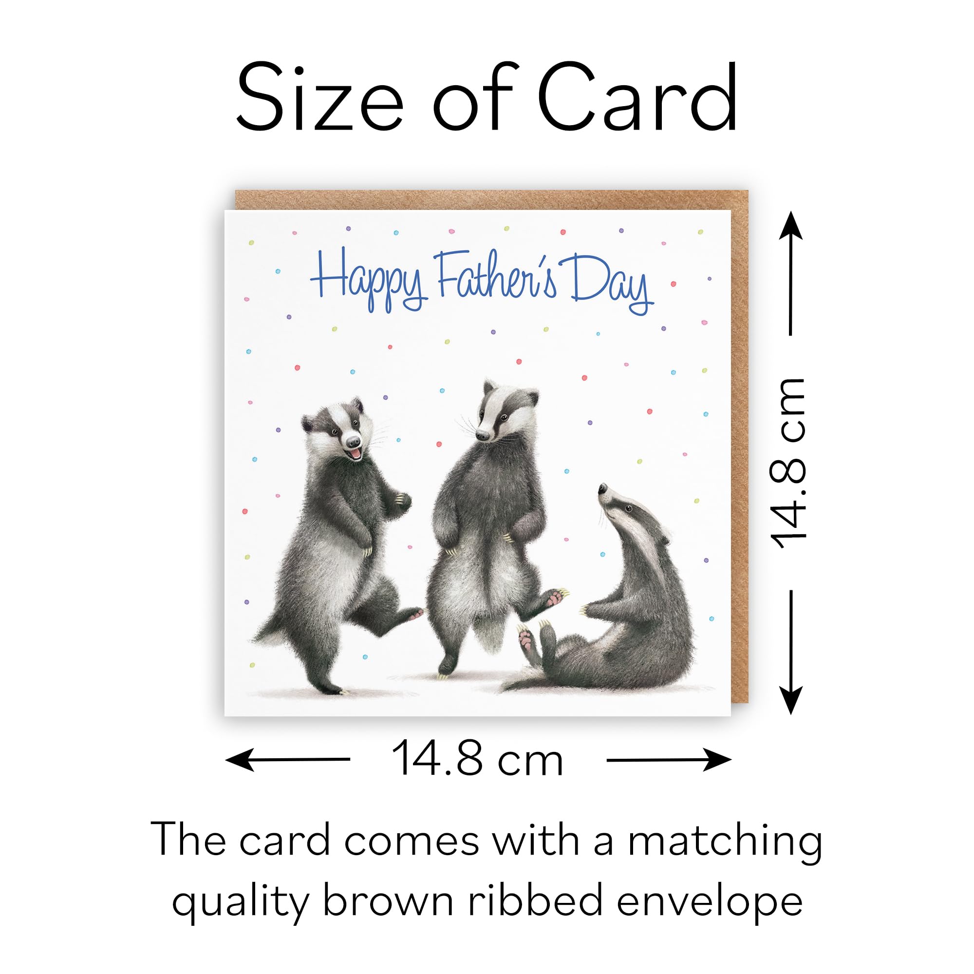 Hunts England, Badgers Funny Father's Day Card, Milo's Gallery, Wildlife Father's Day Card - Image 4