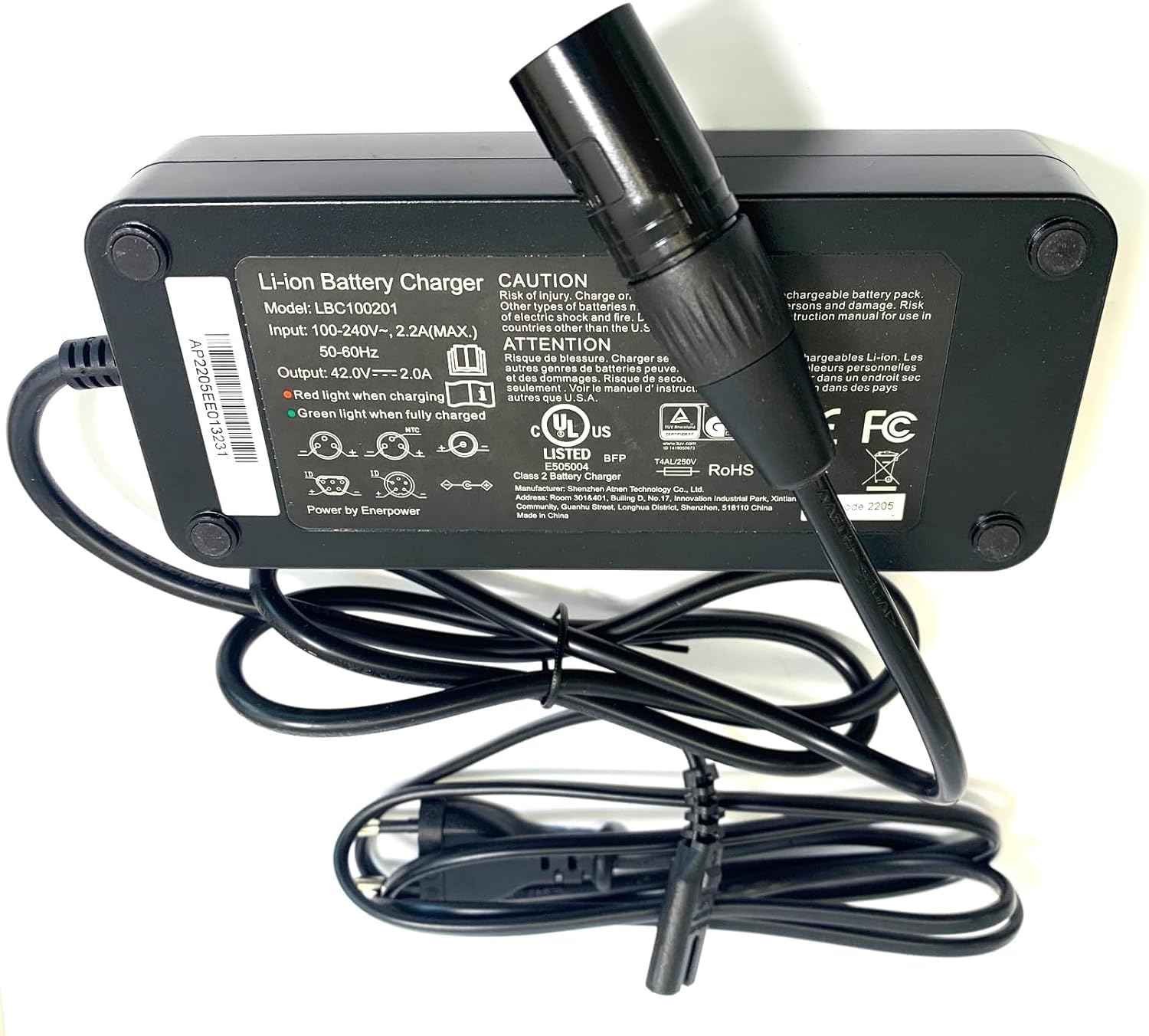 Enerpower Ładowarka litowo-jonowa 36 V zastępuje PMU4 2A XLR-4 do systemu akumulatorów ION Pedelecs firmy Sparta, Batavus & Koga (2014-2016)