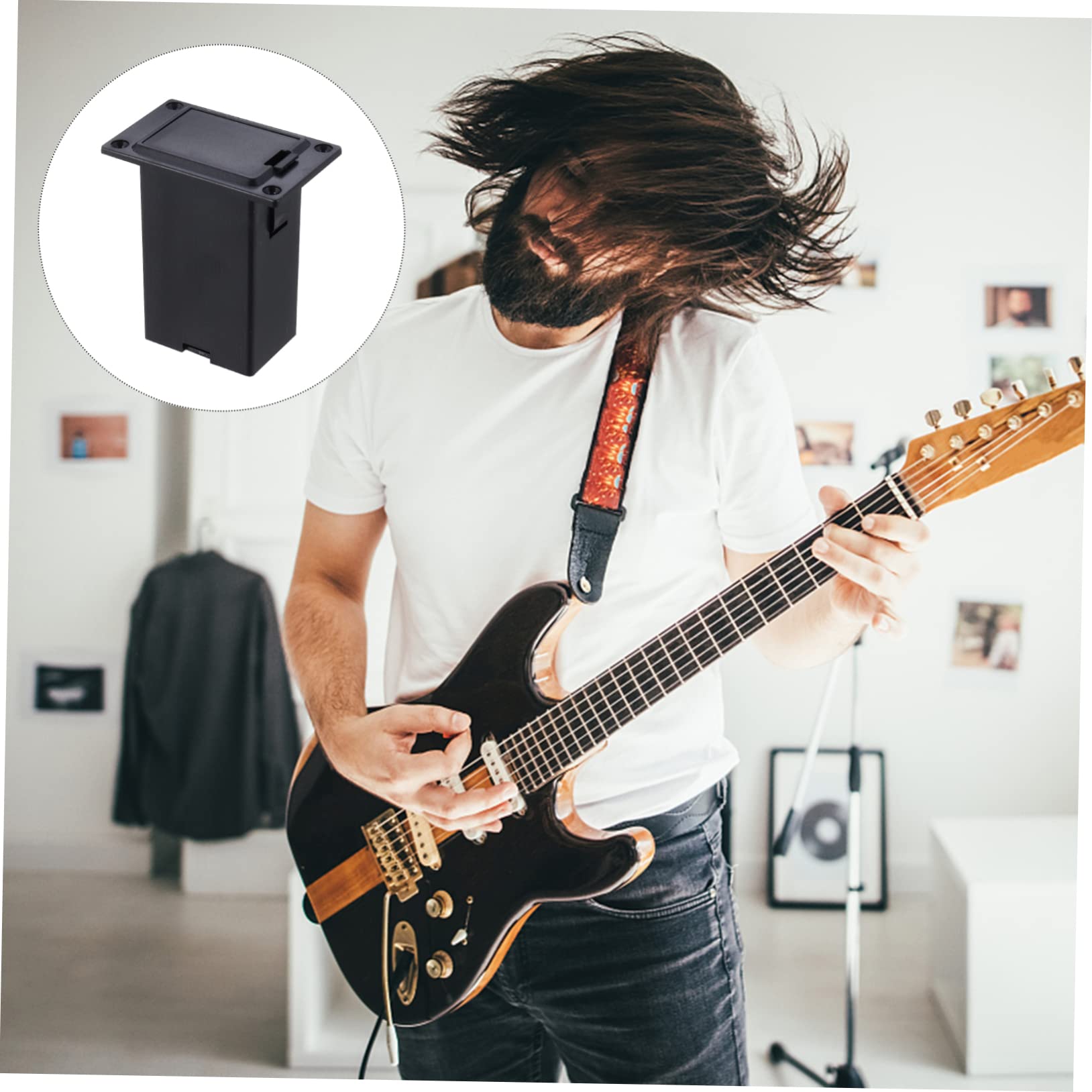 CIMAXIC Replacement Guitar Pickup Battery Box Compact Active Bass Battery Compartment