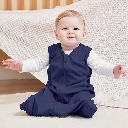 Miniatura 7 de FIEMOL Saco de dormir para bebé de 18 a 24 meses, saco de dormir 100% algodón para recién nacido y bebé, paquete de 3 mantas para bebé, 0.5 tog