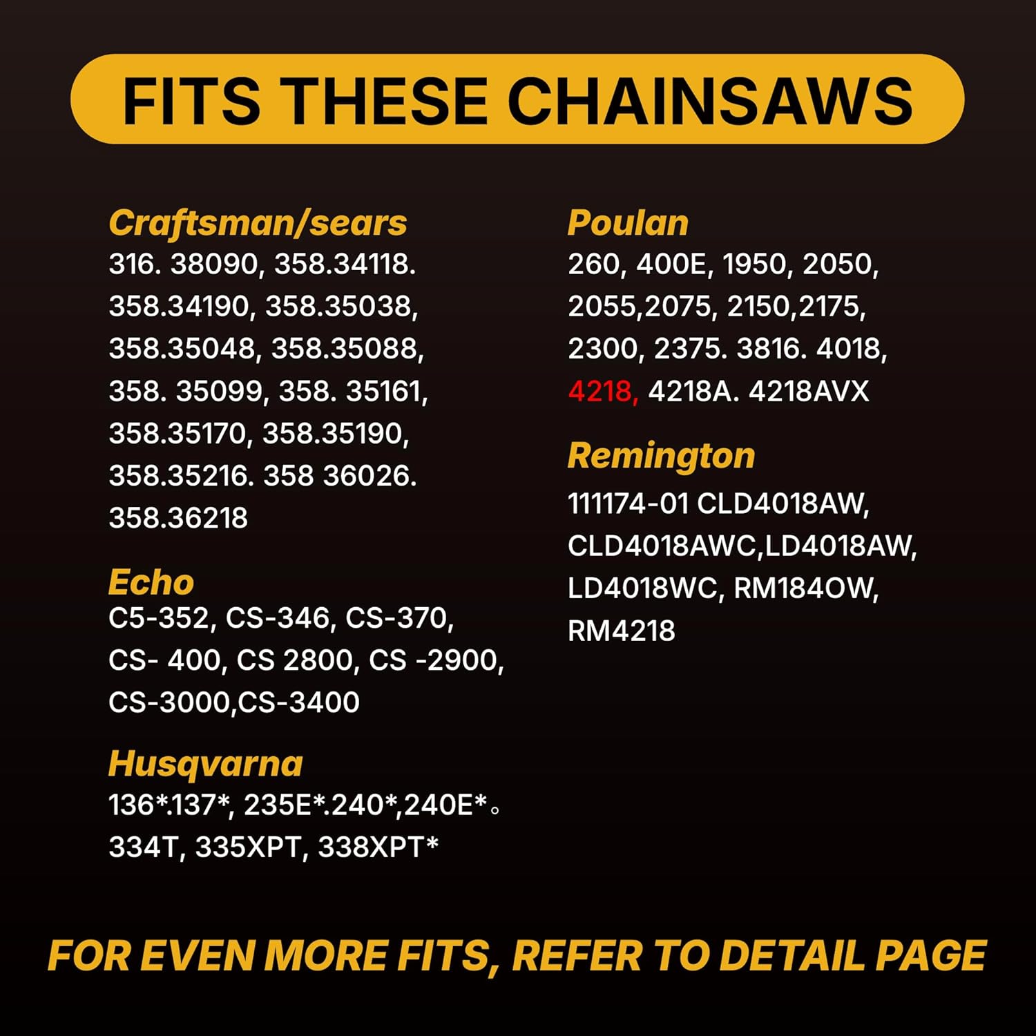 18 Inch Carbide Chainsaw Chain, 3/8" LP Pitch, .050" Gauge, 62 Drive Links, Fits Ego CS1800 CS1804, Kobalt KCS 180B-06, Echo, Greenworks, S62