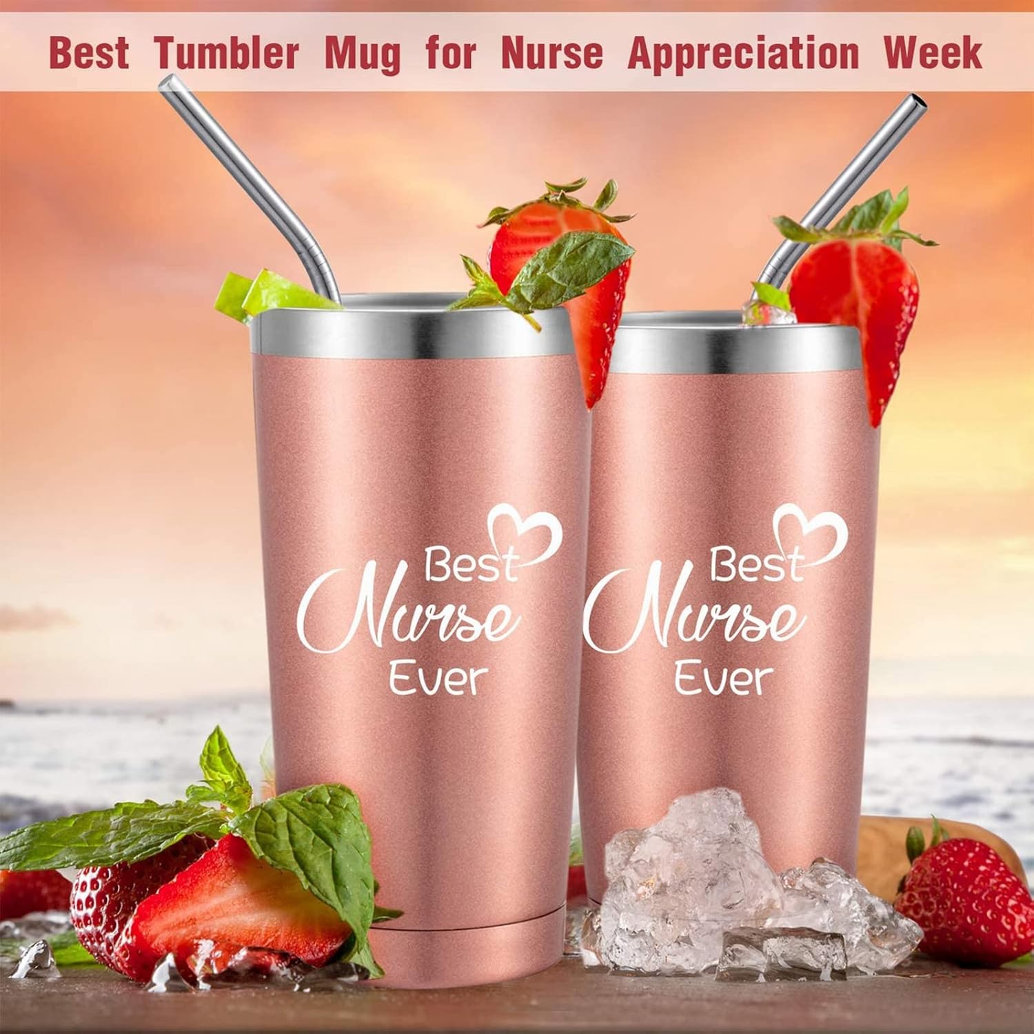 Exсluѕіvе Dіѕсоunt 60% Prісе 2 Pack Best Nurse Ever, Nurse Gifts for Women Men, Personalized Birthday Graduation Gifts for Coworkers, Nurses Practitioner, Nursing Student, 20 oz Stainless Steel Coffee Mug Tumbler