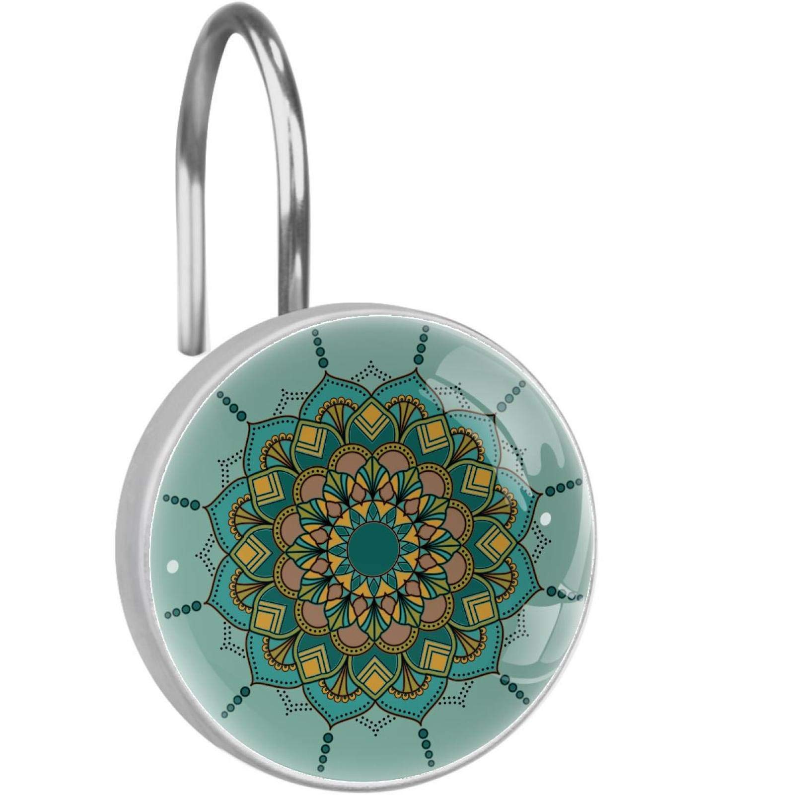Crochets pour rideau de douche anti-coincement avec design cristal
