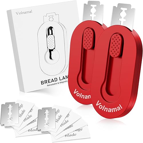 Volnamal Herramienta magnética de puntuación de masa coja para pan, mango de empuje y tracción para una herramienta perfecta de puntuación de pan