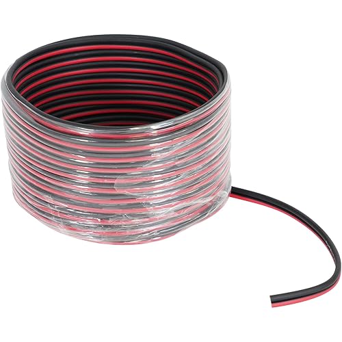 Rockville RED 16G25 OFC 16 Gauge 25 Foot Speaker Wire, 100% Copper, Tinned Coating, Flexible Design, Marine-Grade, for Car Audio, Marine, and Home Audio